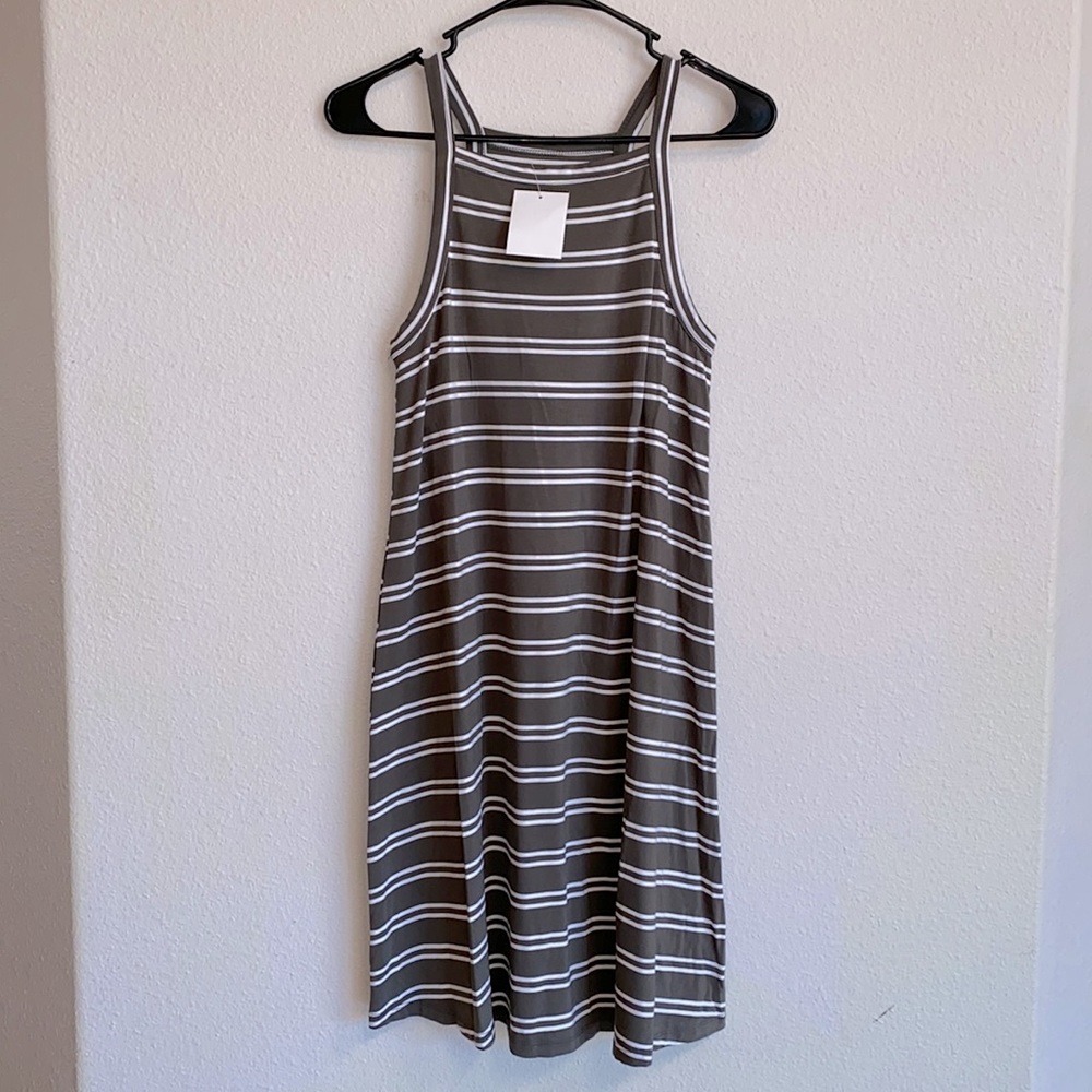 NWT SO Halter Style Striped Green Dress